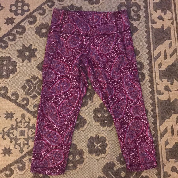 Paisley cropped leggings with side pockets - Picture 1 of 3